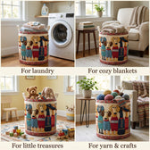 Cheerful Whiskers Laundry Basket