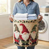 Gnome in the Snow Laundry Basket