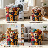 Patchwork Pup Parade Laundry Basket