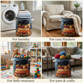 Sleepy Cat Library Laundry Basket