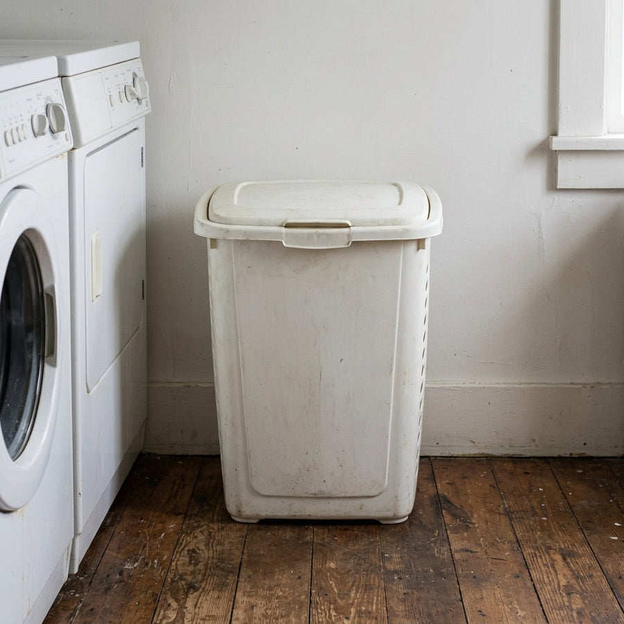 Plain plastic laundry hamper