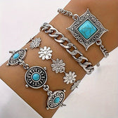 Sky Stone Layered Bracelet Set | White Gold