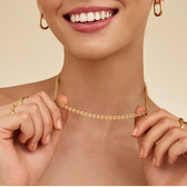 Heart Link Necklace worn