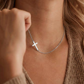Inline Cross Necklace