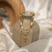 Herringbone Cross Necklace