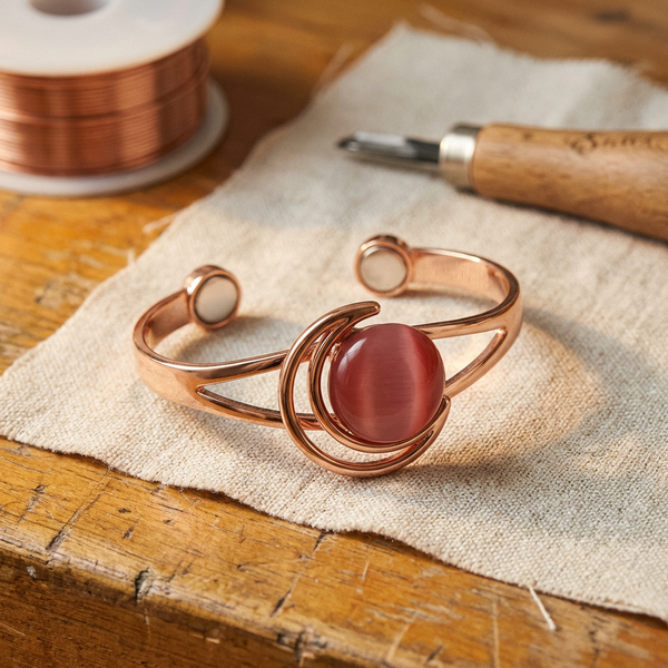 Pink Copper Sphere Bracelet
