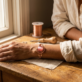 Pink Copper Sphere Bracelet