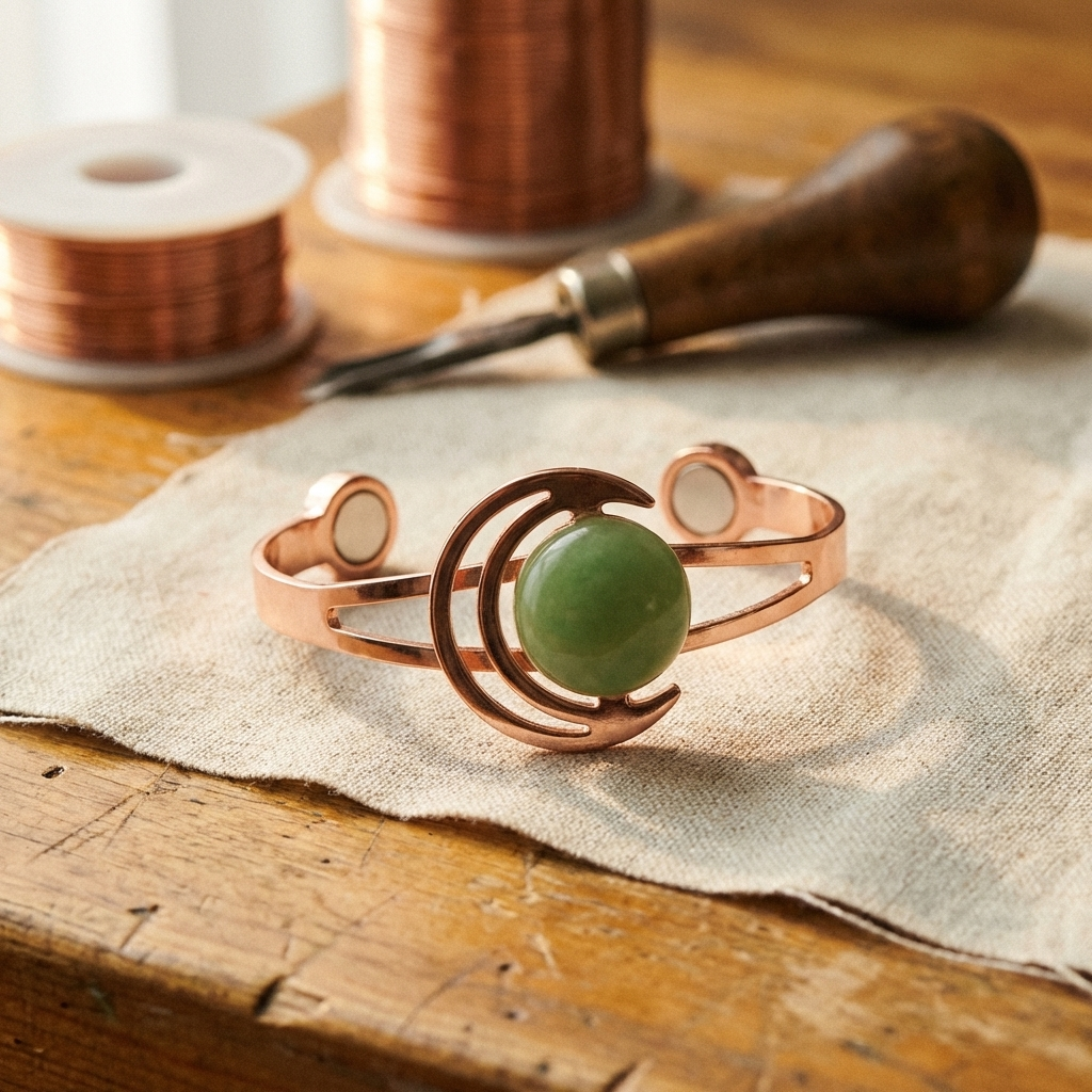 Green Copper Sphere Bracelet