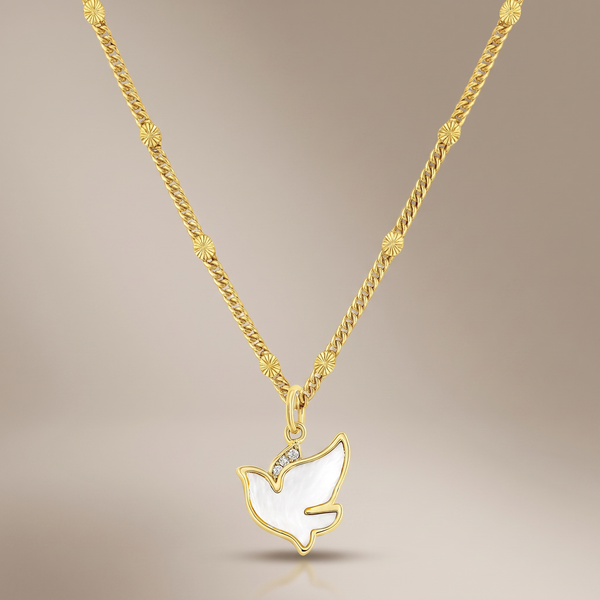 Breath of Grace Necklace with White Enamel