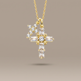 Byzantine Double Crosses Pendant Necklace