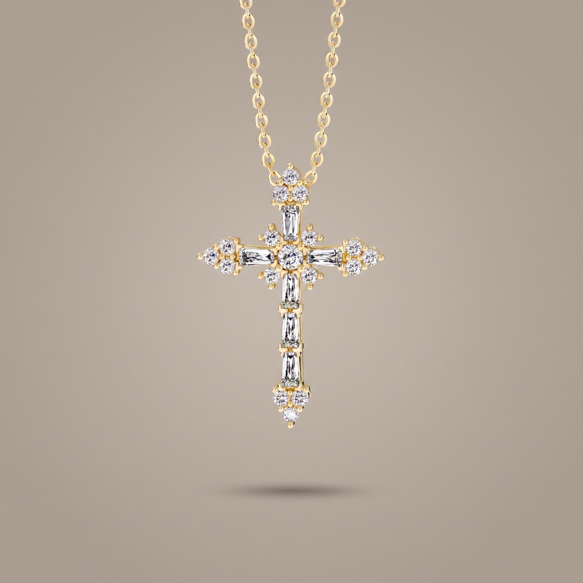 Byzantine Faith Cross Pendant Necklace