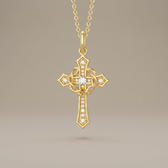 Cross and Crown of Thorns Faith Pendant Necklace