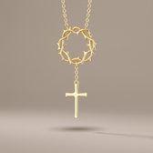 Crown of Thorns Cross Necklace
