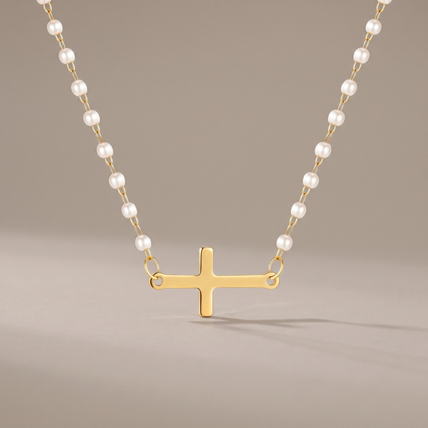 Pearl Cross Necklace