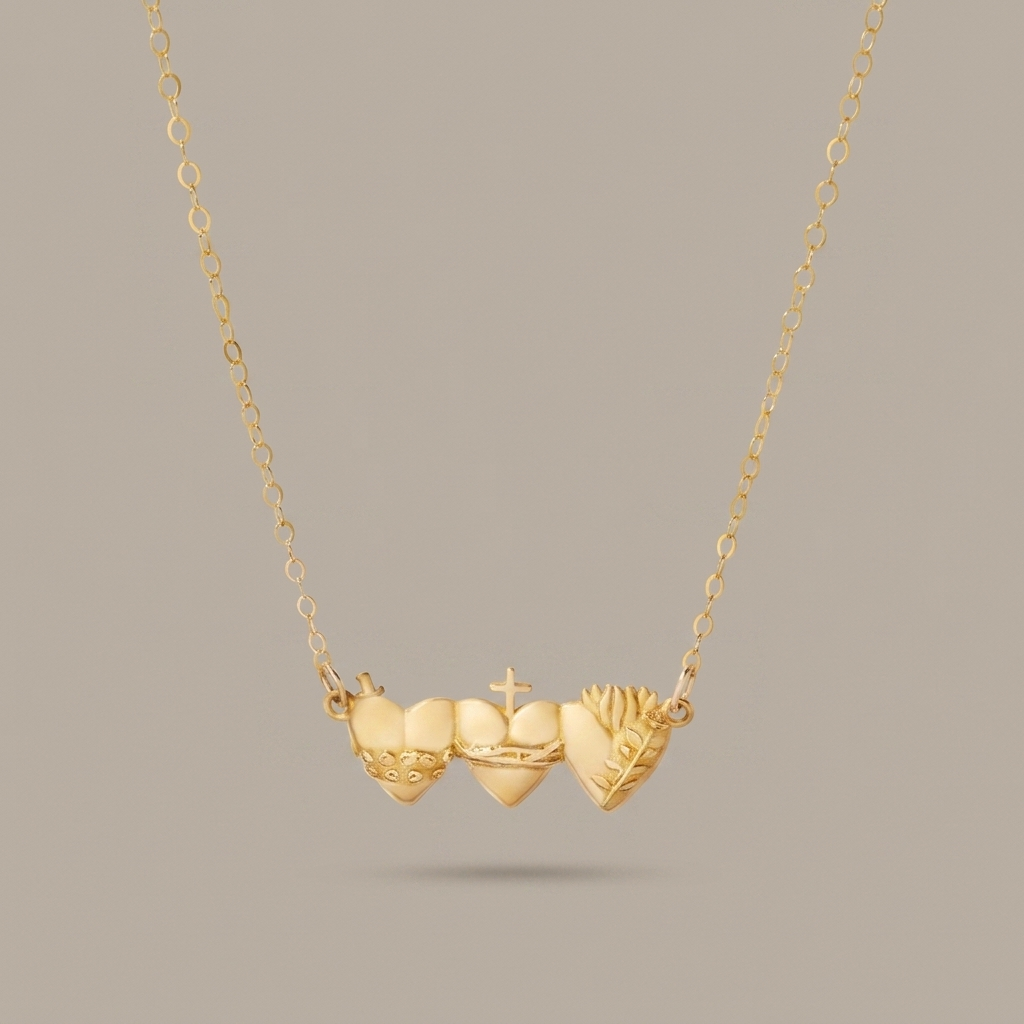 Sacred Hearts of the Holy Family Necklace