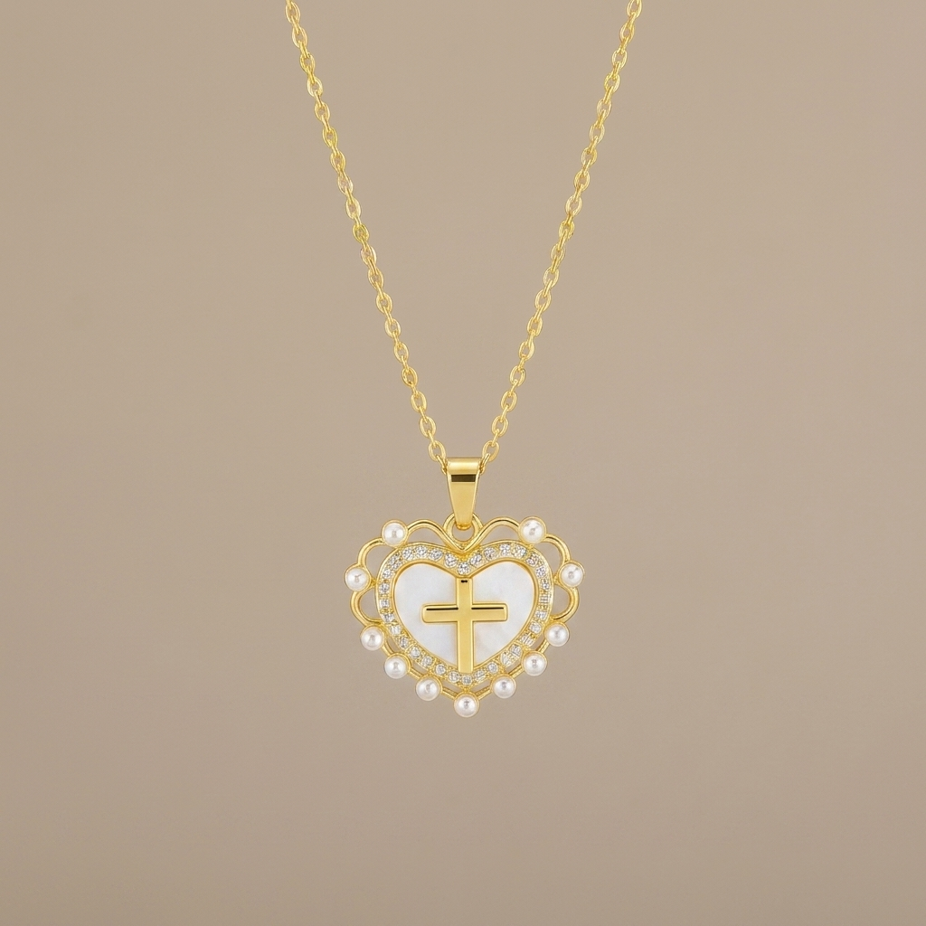 Heart Cross Necklace