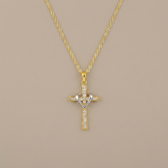 Two Tone Cross Necklace