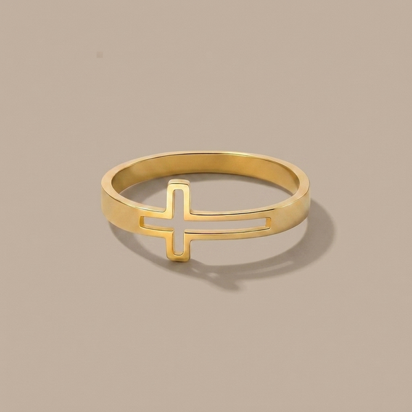 Hollow Cross Ring