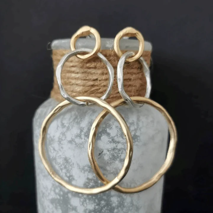 Vintage Earrings of Gold and Silver