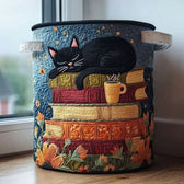 Sleepy Cat Library Laundry Basket
