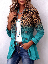 Elspeth™ | Leopard-Ombre-Ruffle Blazer