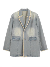 Dionne™ | Vintage-Style Oversized Blazer with Raw Edge Finish