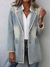 Dionne™ | Vintage-Style Oversized Blazer with Raw Edge Finish