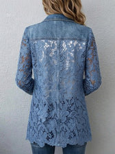 Lacinda™ | Blazer Jacket with Floral Lace Panels