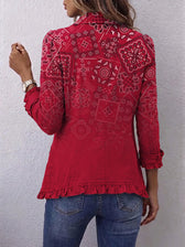 Criselle™ | Bohemian Paisley Ombre Print Ruffle Jacket