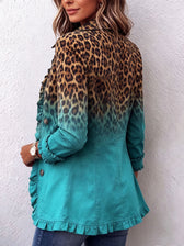 Elspeth™ | Leopard-Ombre-Ruffle Blazer