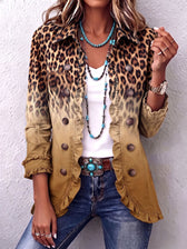 Elspeth™ | Leopard-Ombre-Ruffle Blazer