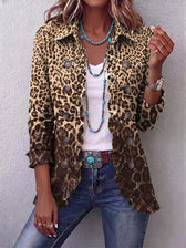Navara™ | Leopard Print Ruffle Blazer