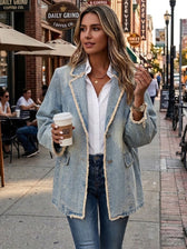 Dionne™ | Vintage-Style Oversized Blazer with Raw Edge Finish