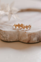 Sacred Hearts of the Holy Family Ring in Gold Vermeil