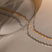 Minimalist Twist Necklace worn